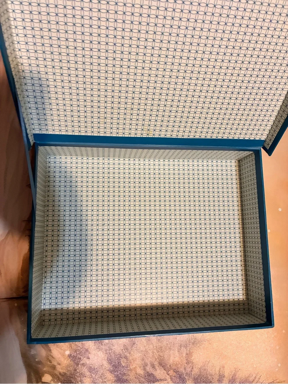 Blue Patterned Decorative Storage Box by